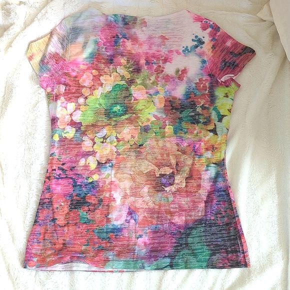 COLDWATER CREEK FLORAL TEE  XS - Picture 2 of 5
